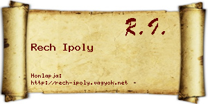 Rech Ipoly névjegykártya
